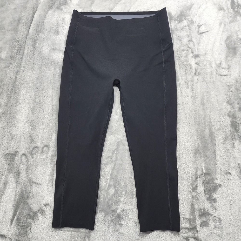 Spanx Leggings Womens L Black Every‎ Wear Active Icon Cropped High Rise Shaping